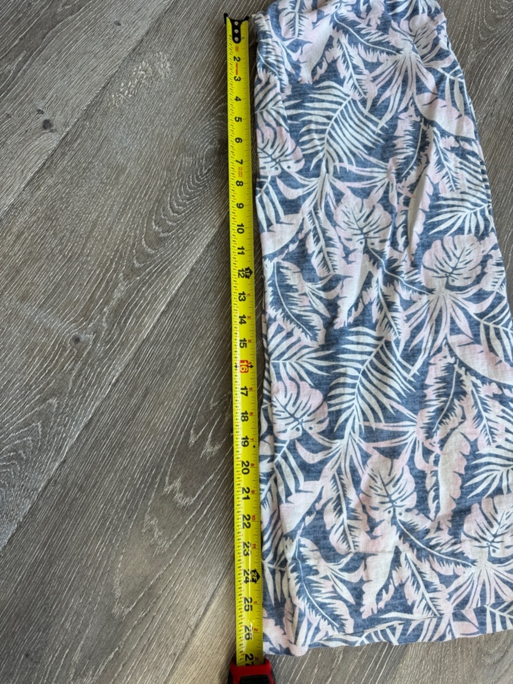 Dahu Hawaii Linen Smocked Wide-Leg Pants - Blue & Light Pink Tropical 0569 - Picture 4 of 5